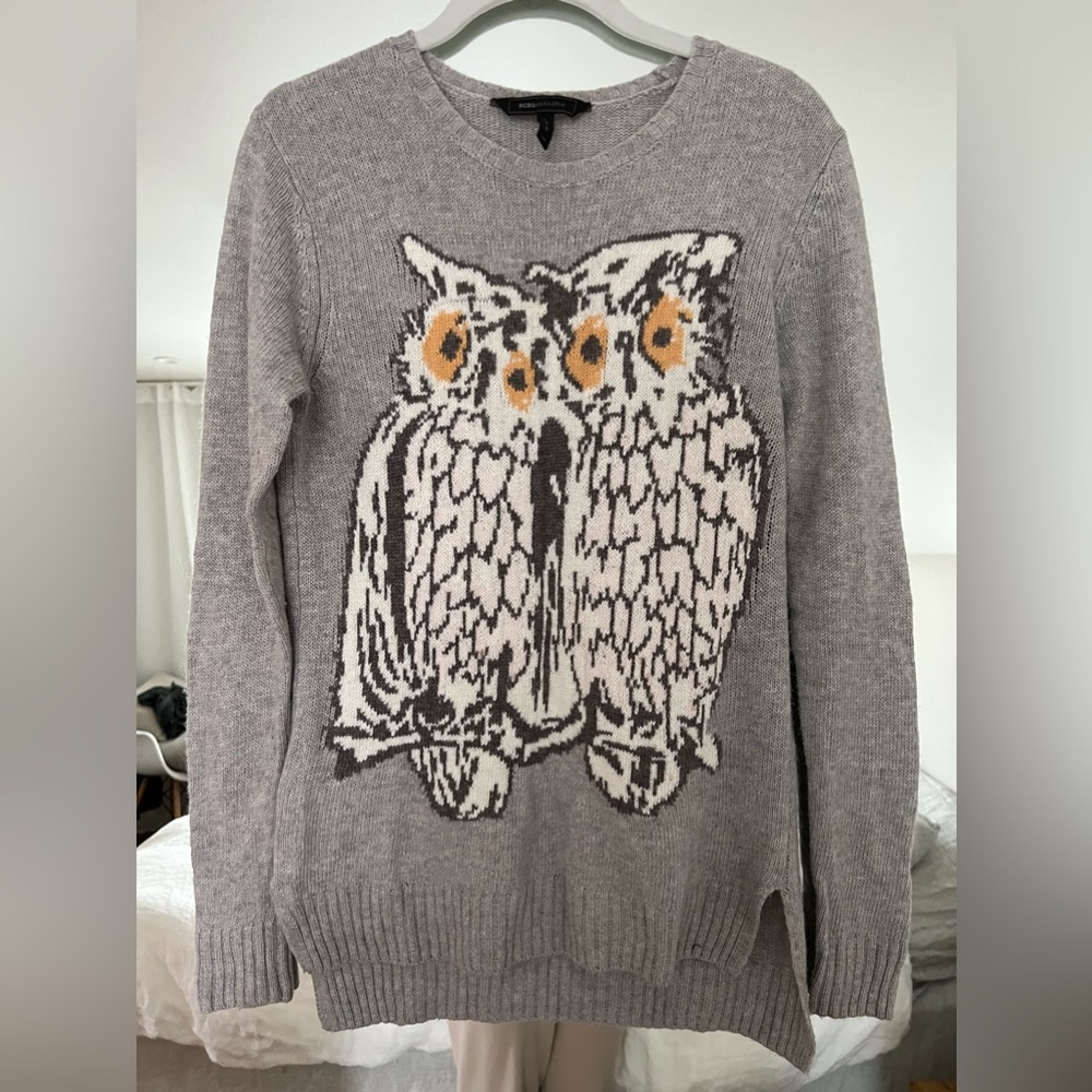 BCBG sweater with owl logo size xs